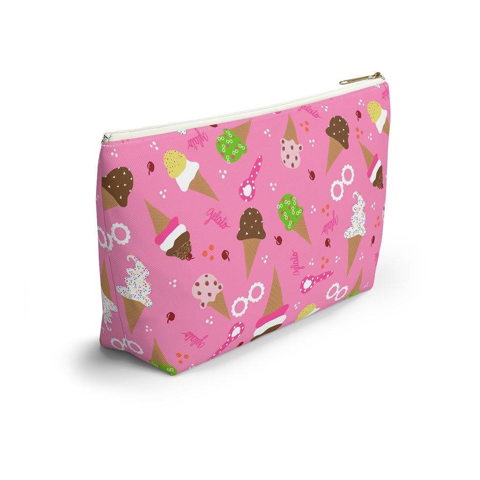 Thumbnail: Accessory Pouch, Perfect for Travel, Makeup, or Gifts Gelato Ice Cream Pink