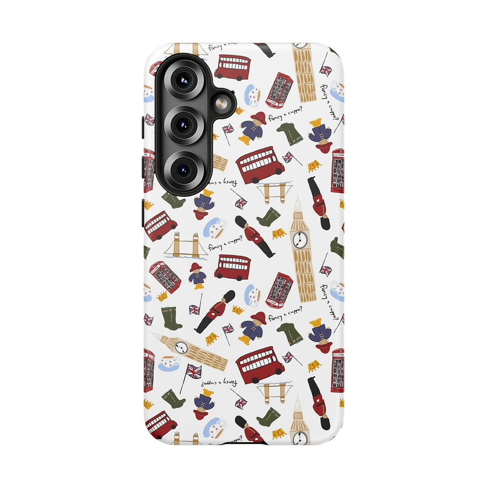 Thumbnail: British Icons Design White Samsung Series Phone Case for Tough Protection, Style