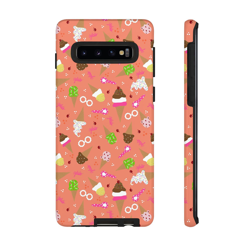 Thumbnail: Ice Cream Cones Orange Samsung Series Phone Case for Tough Protection, Style