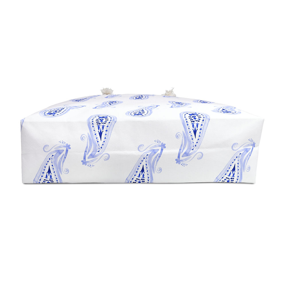 Thumbnail: Chic Floral Weekender Bag - Perfect for Travel & Getaways Paisley Design Blue