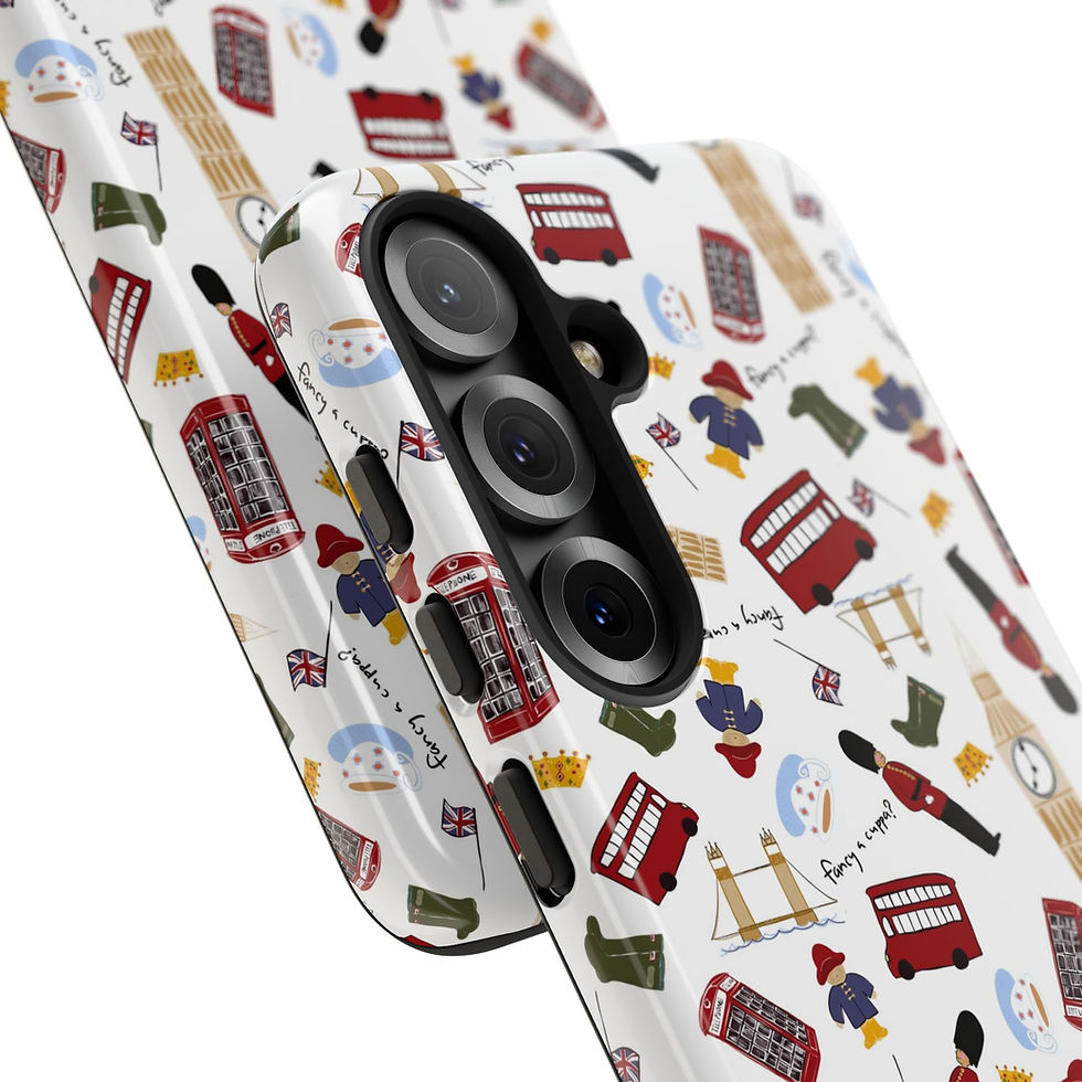 Thumbnail: British Icons Design White Samsung Series Phone Case for Tough Protection, Style