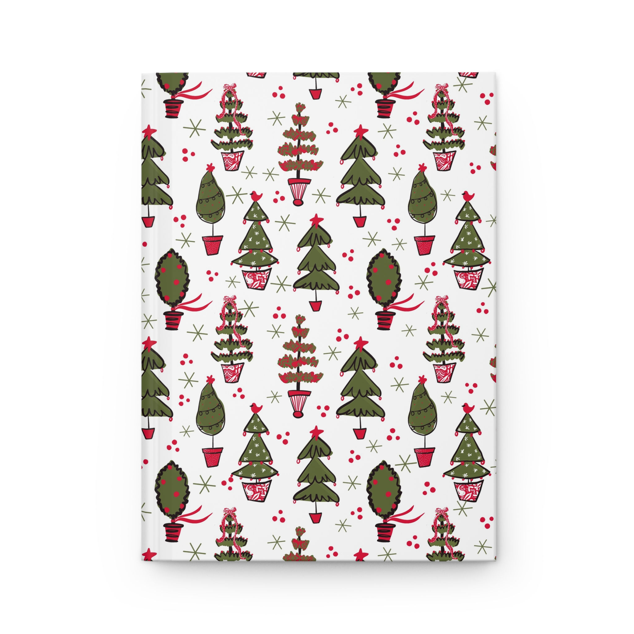 Holiday Trees Hardcover Journal -Inspirational Notebook, Gift for Writers