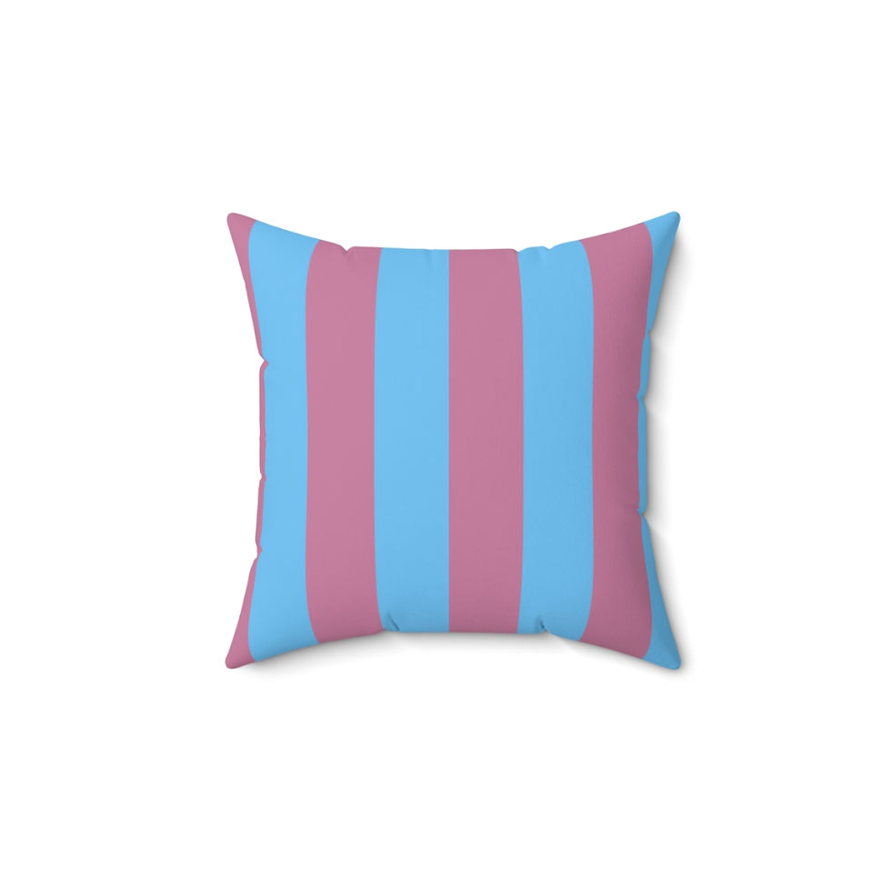 Custom Design Square Pillow Circus Stripe Pink & Blue
