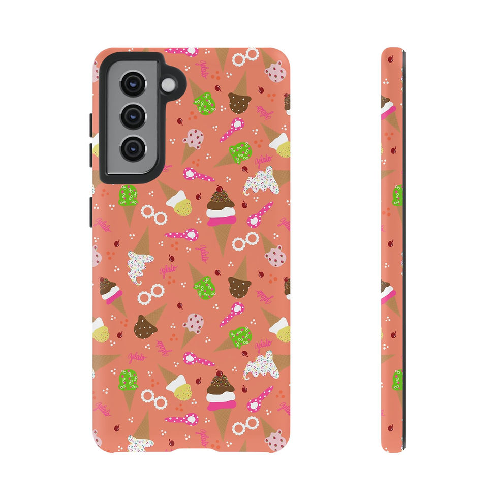 Thumbnail: Ice Cream Cones Orange Samsung Series Phone Case for Tough Protection, Style