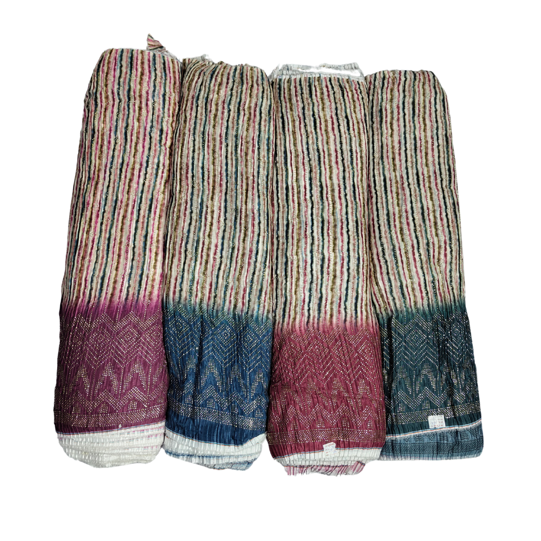 Chinon Digital Print Platting with Mukesh work