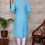 Thumbnail: Blue Leheriya Print Straight Kurti