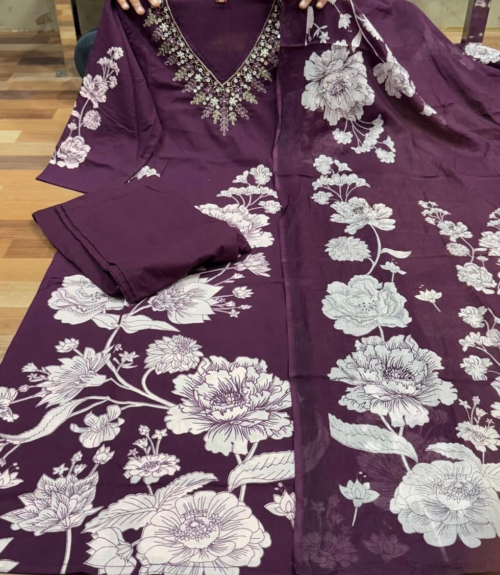 Thumbnail: Cotton Floral Print Salwar Suit Set