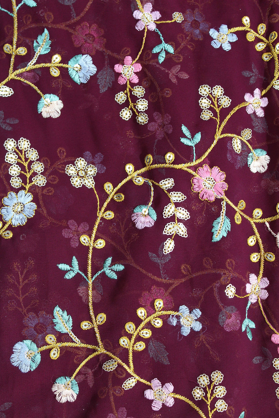 Thumbnail: Multi Georgette Embroidery Fabric