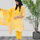 Thumbnail: Yellow Cotton Printed Suit Set