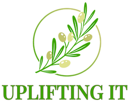 UPLIFTING IT Logo of an olive branch