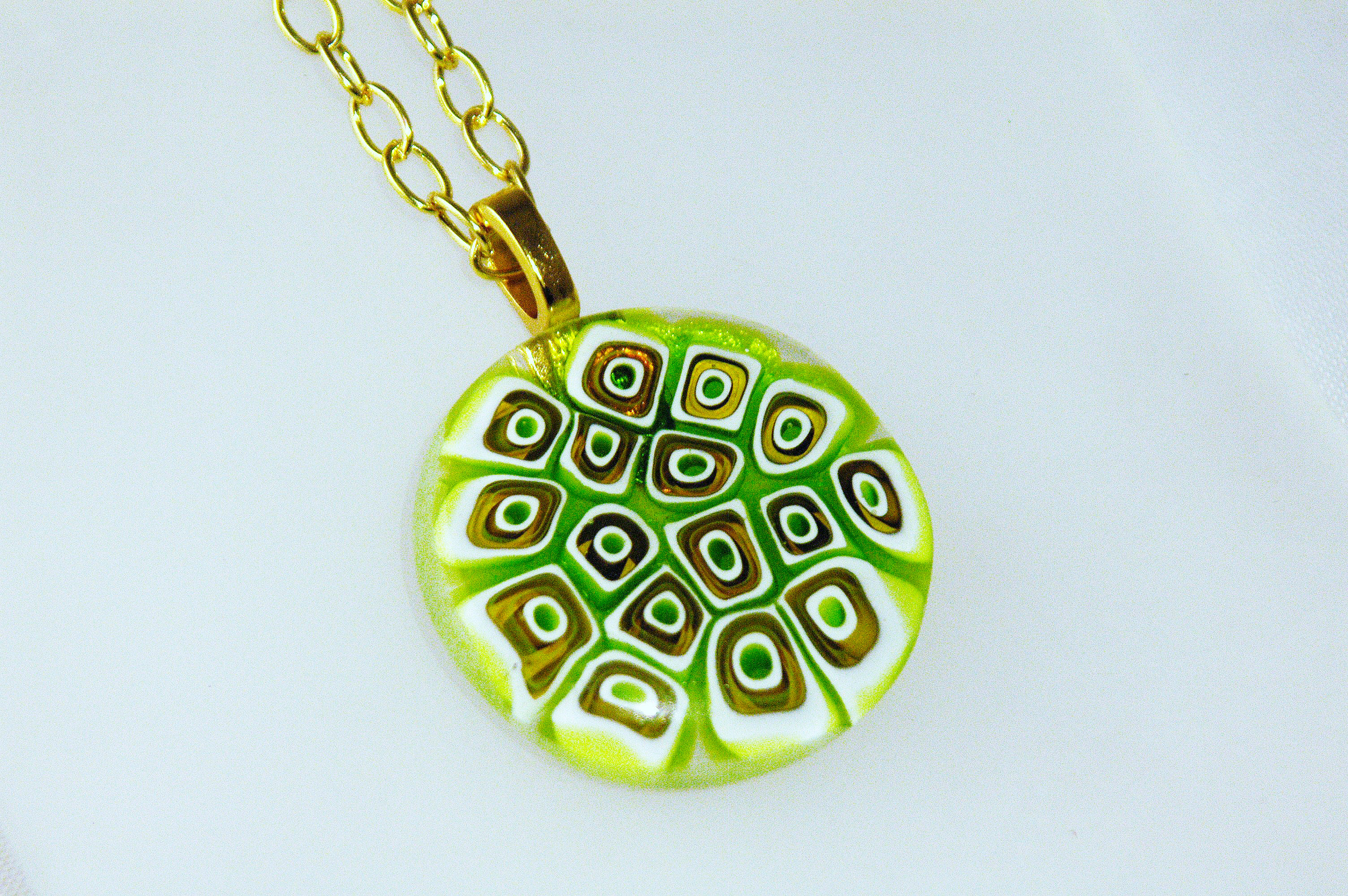 Gold Tone Murano Millefiori Necklace