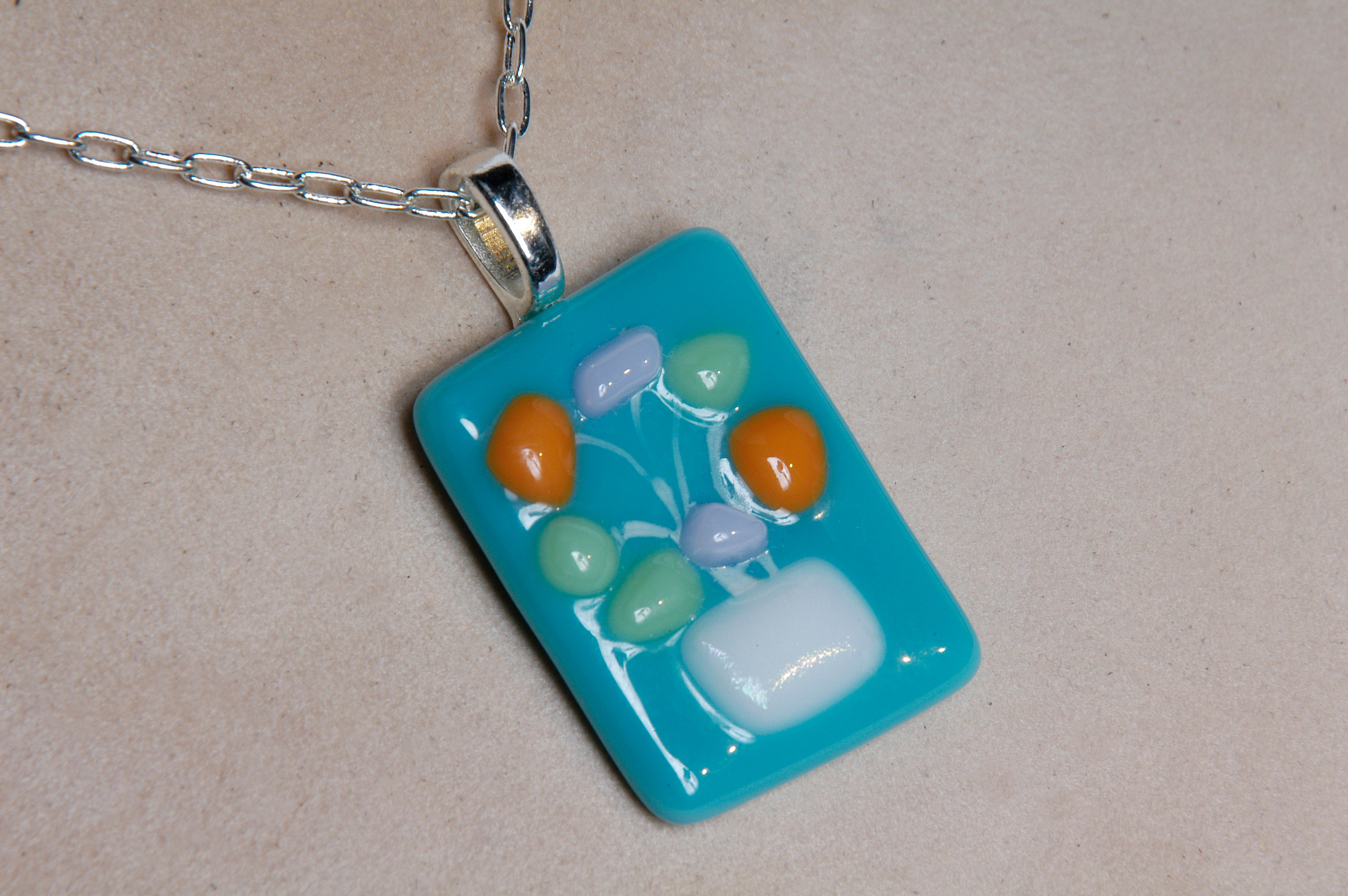 Silver Fused Glass Necklace