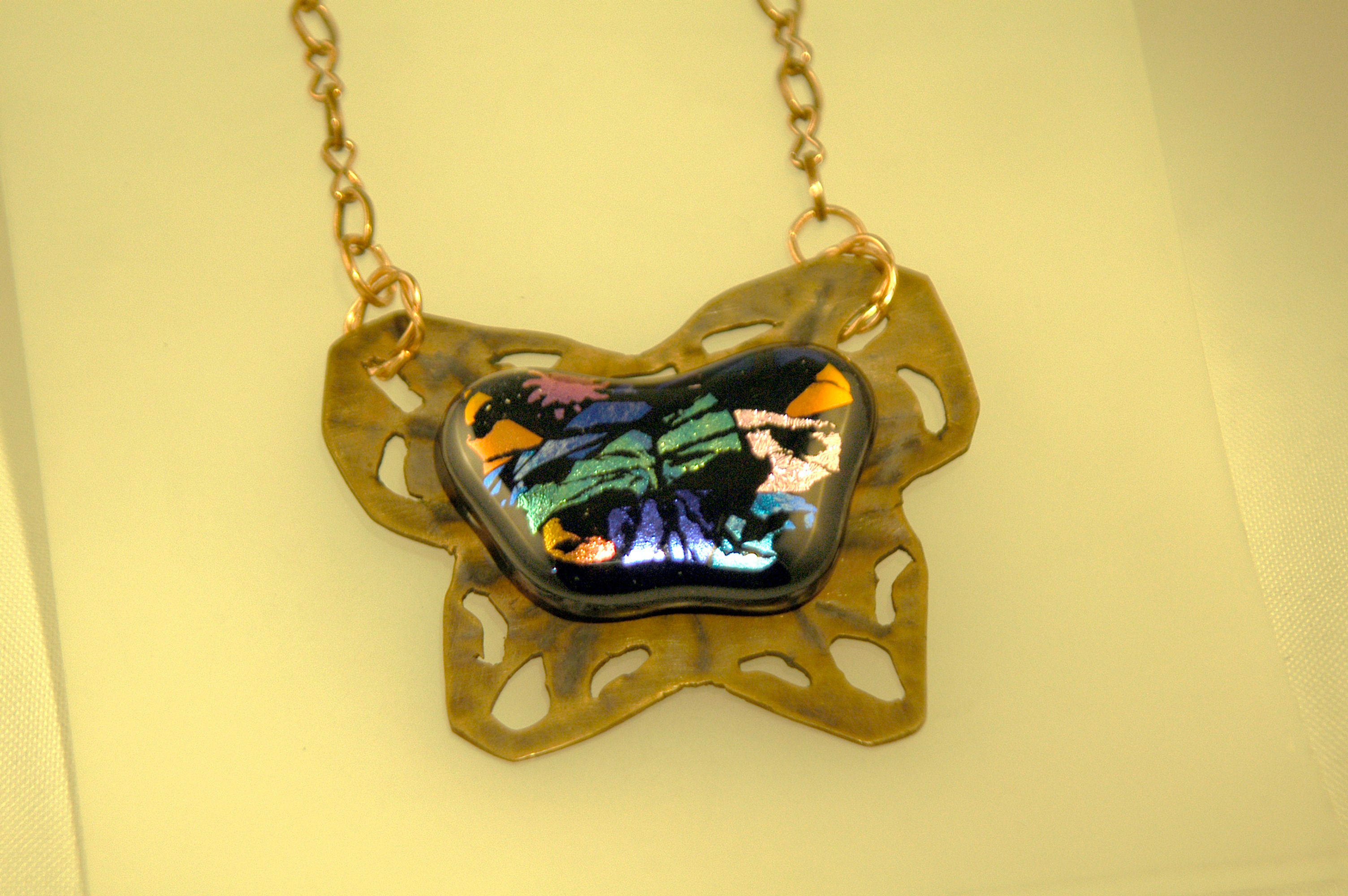 Copper Dichroic Glass Necklace