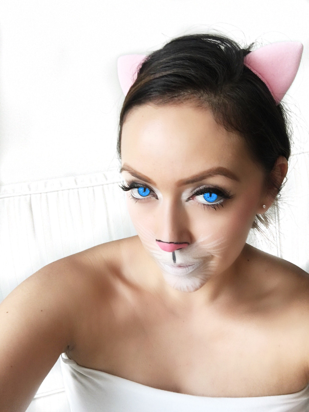 White Halloween Cat Makeup