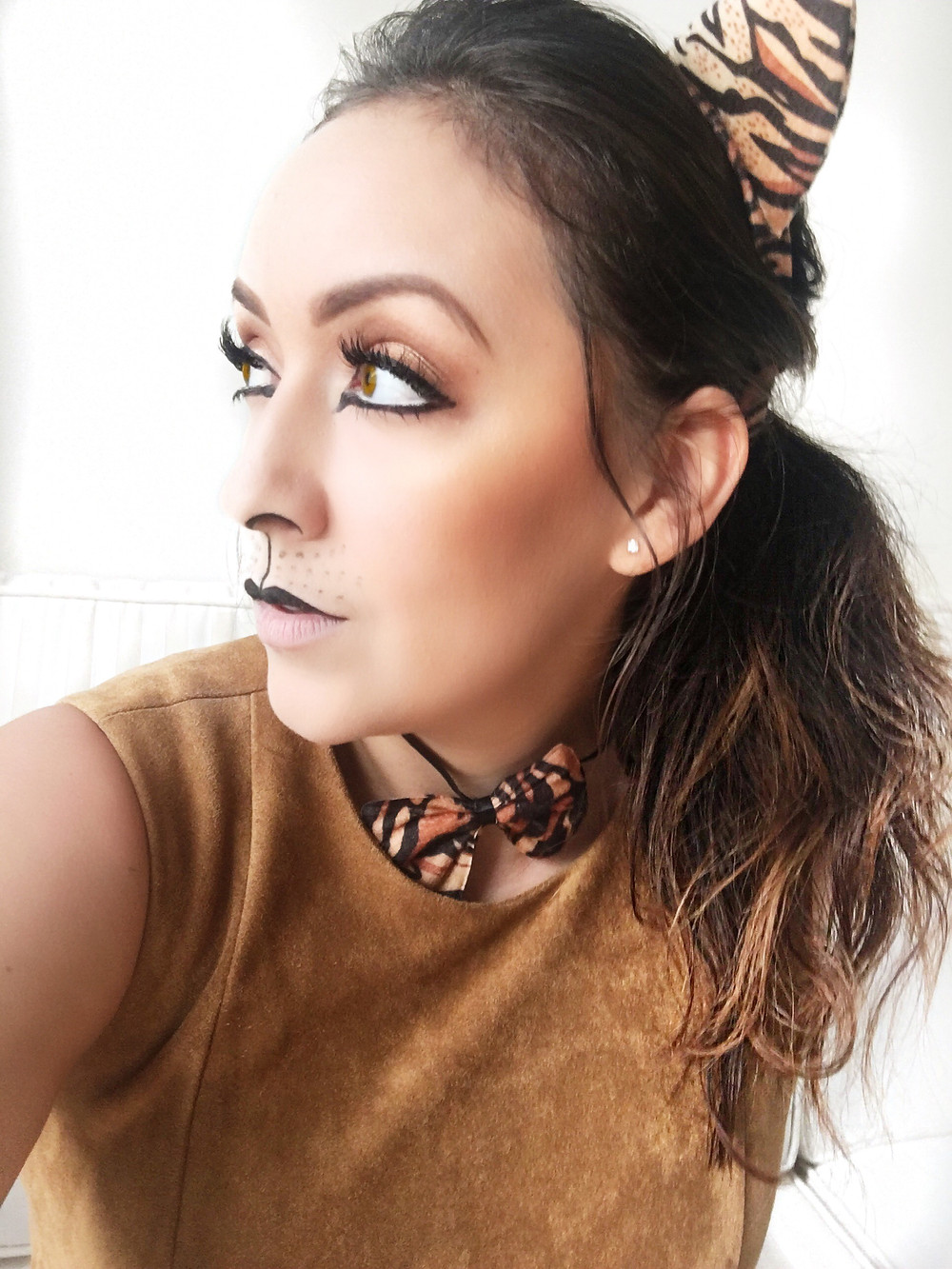 Halloween Tiger Hair and Makeup