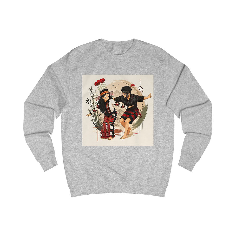 Thumbnail: Native Dance Illustration Sweatshirt — Vintage Indigenous Couple Graphic