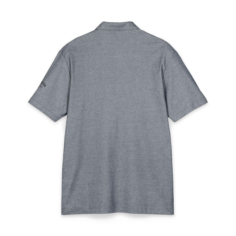Thumbnail: Men's Black Polo Shirt — Embroidered Sitting Dog Logo