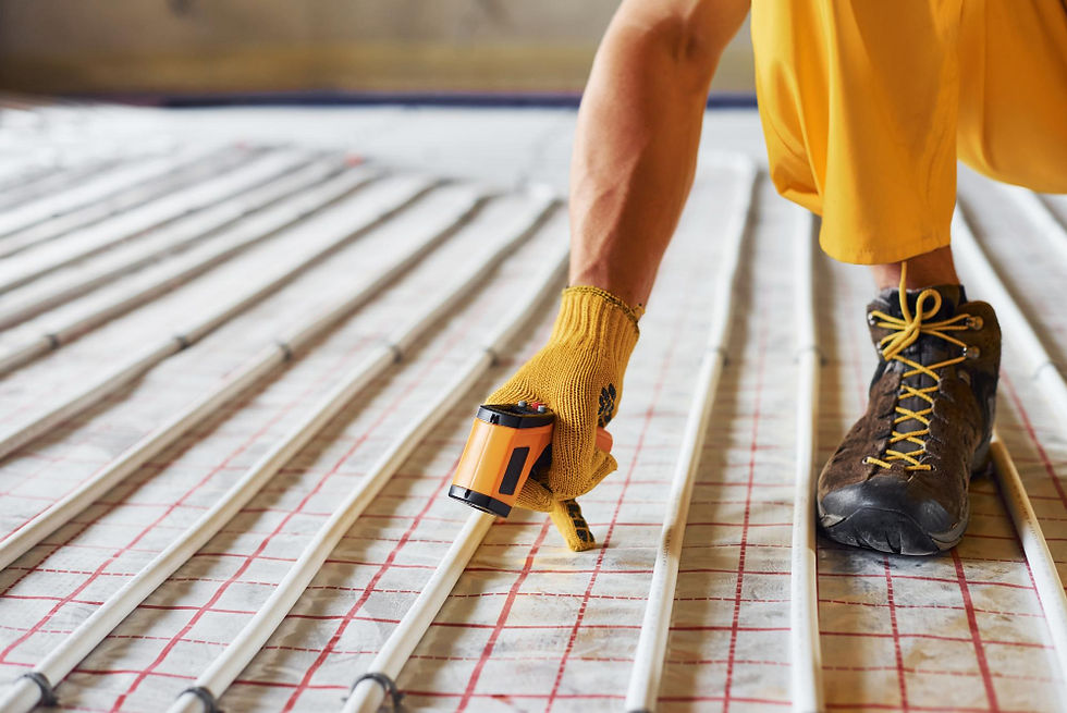 Checking wet UFH pipe temperature with Pyrometer ( infrared thermometer or IR thermometer)