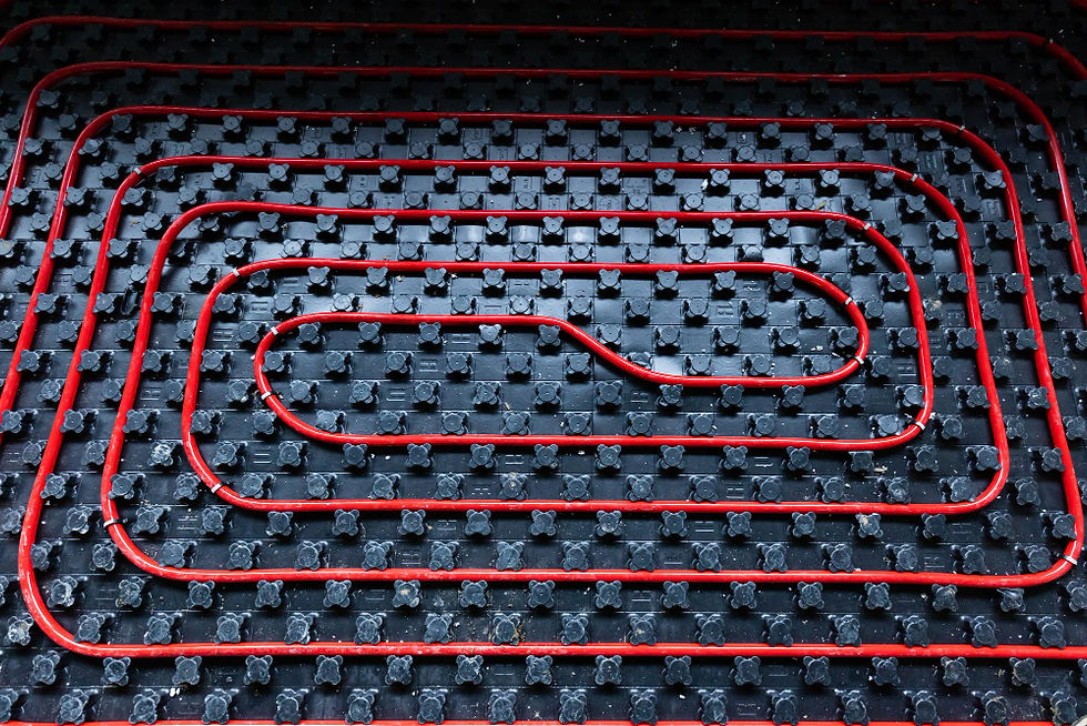 Wet UFH System with carrier membrane (decoupling membrane)