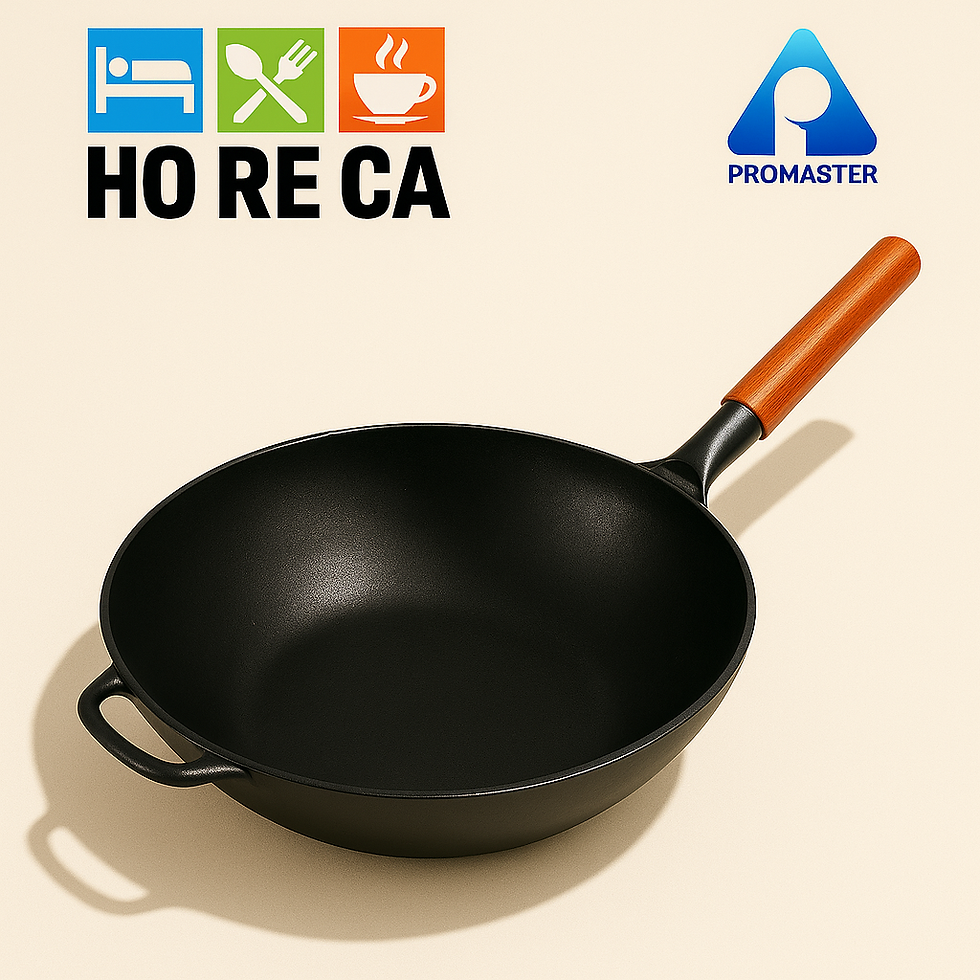 KC316-1 - HORECA series Carbon Steel Wok with Black Steel