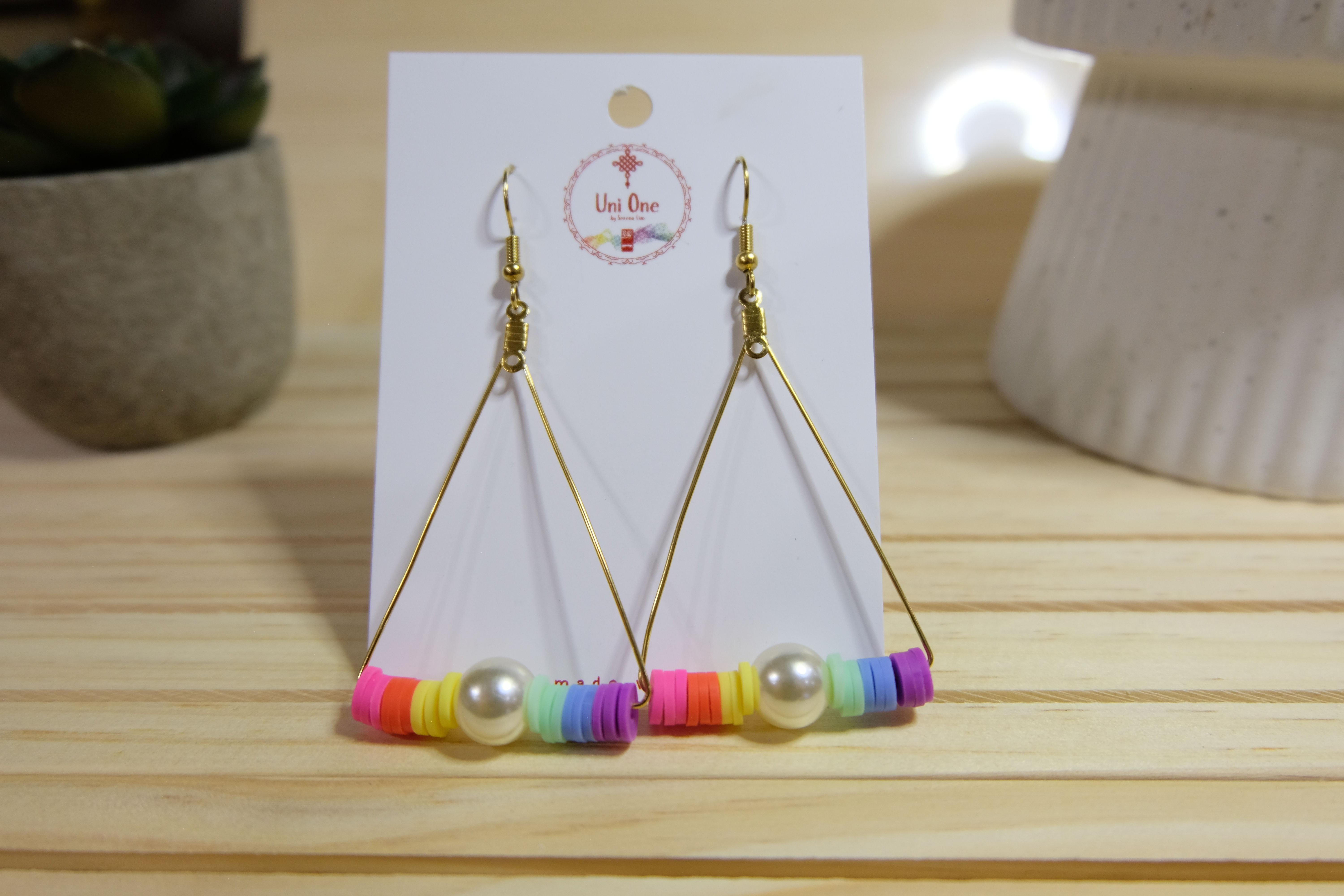 Gold Triangle Wired Pride Earrings
