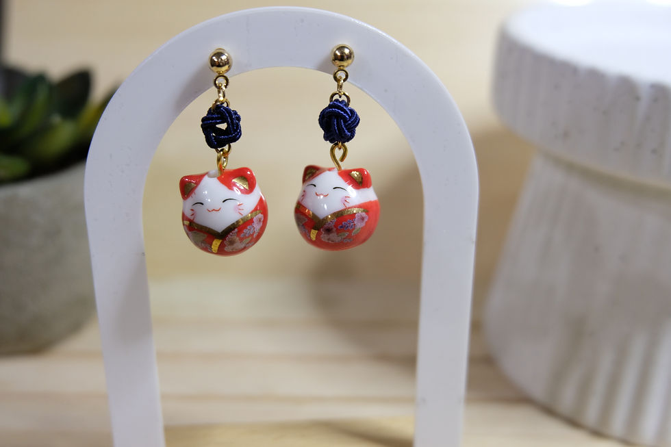 Asian Lucky Cat Earrings