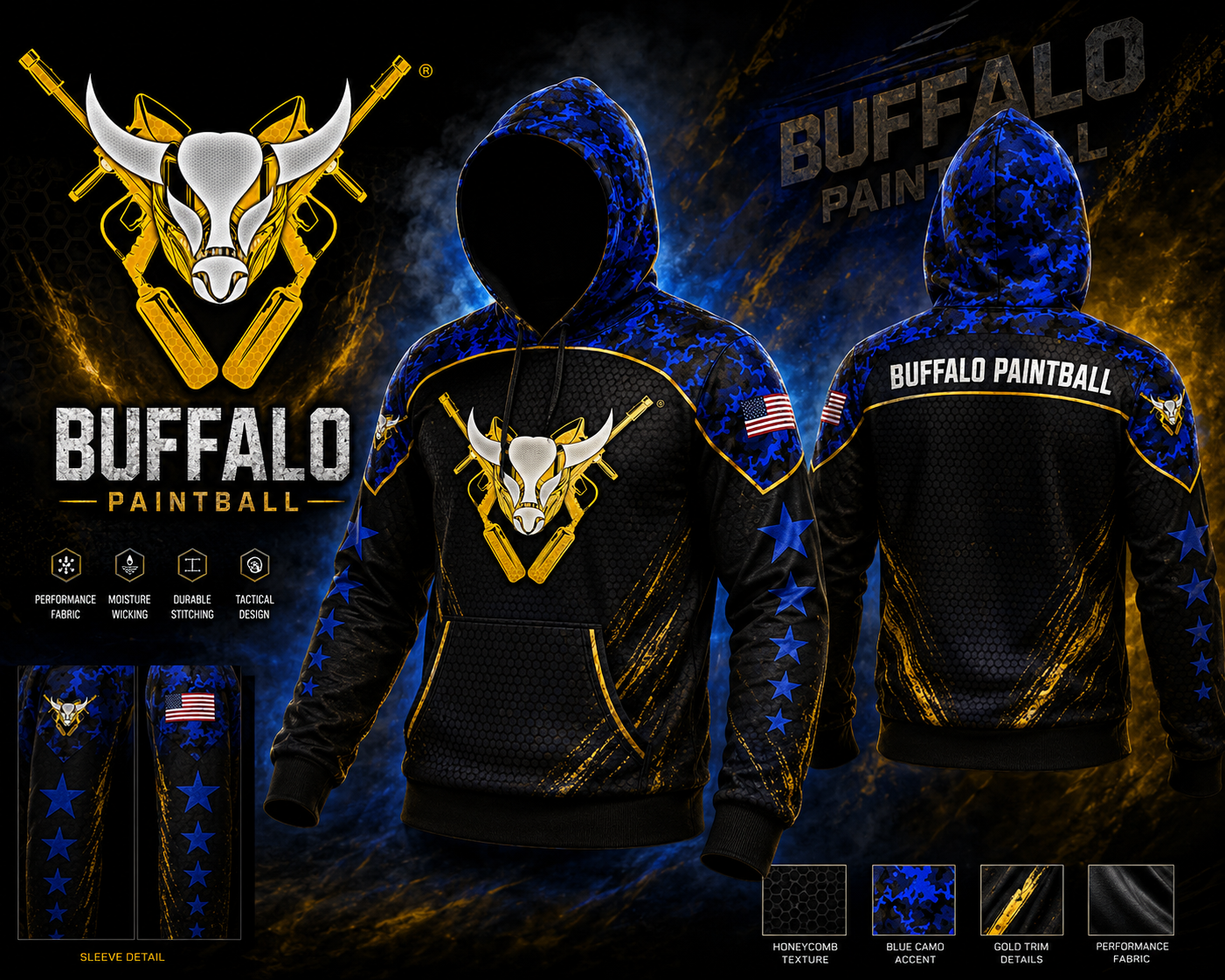 Buffalo Paintball Black Logo Hoodie