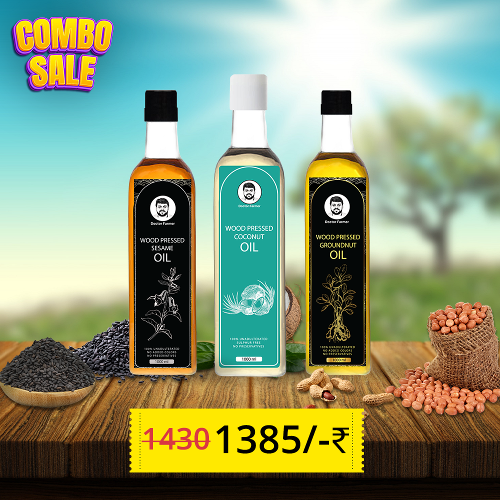 Doctor Farmer Coconut, Groundnut & Sesame Oil Combo Pack