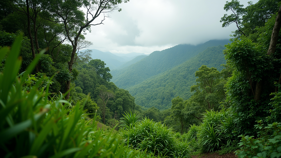 Wide angle view of lush greenery in one of Costa Rica's national parks