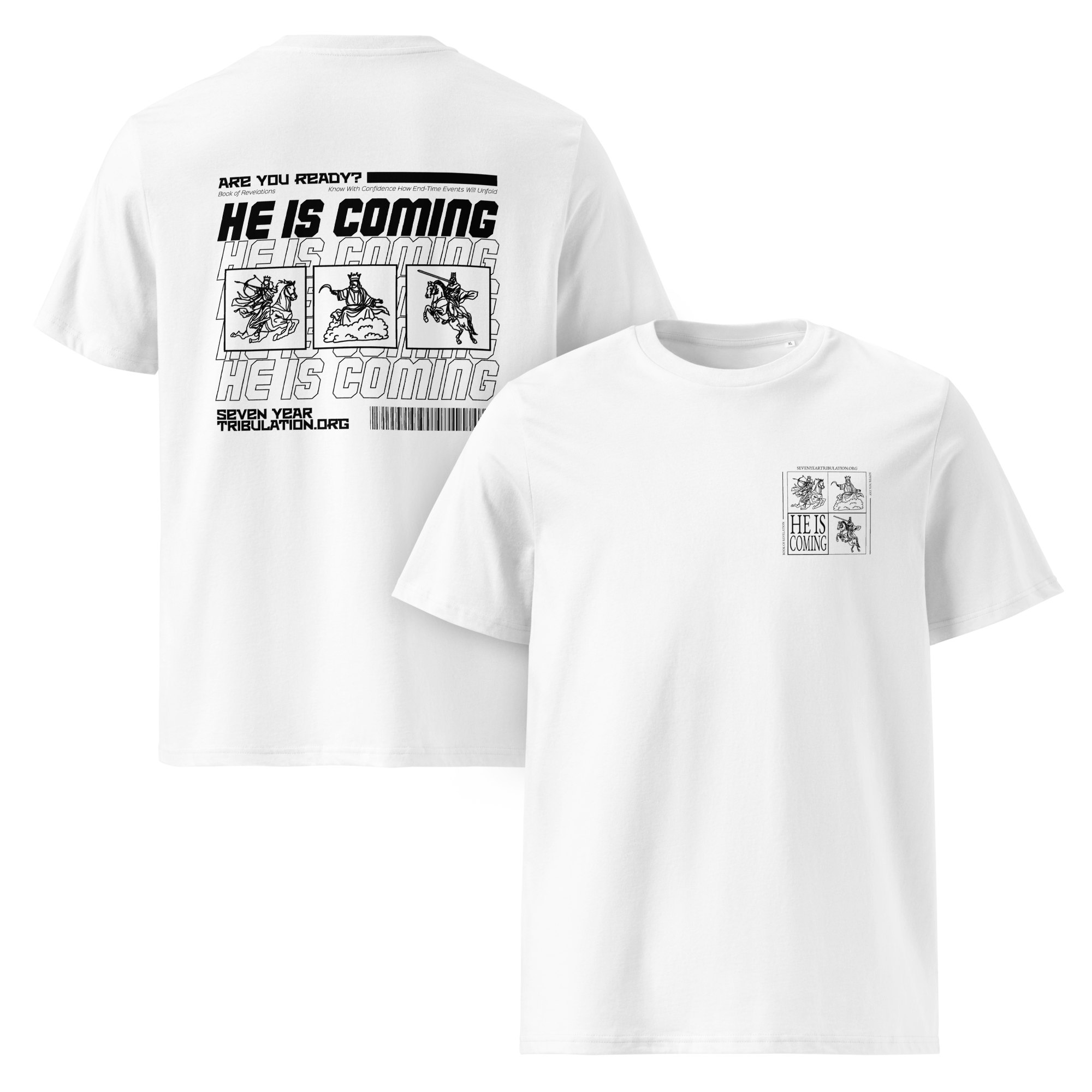 "He is Coming" Organic T-shirt (White)