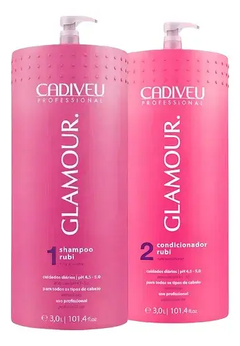 Cadiveu Glamour Rubí Professional Kit Champú y Acondicionador 101.4 fl oz3000ml