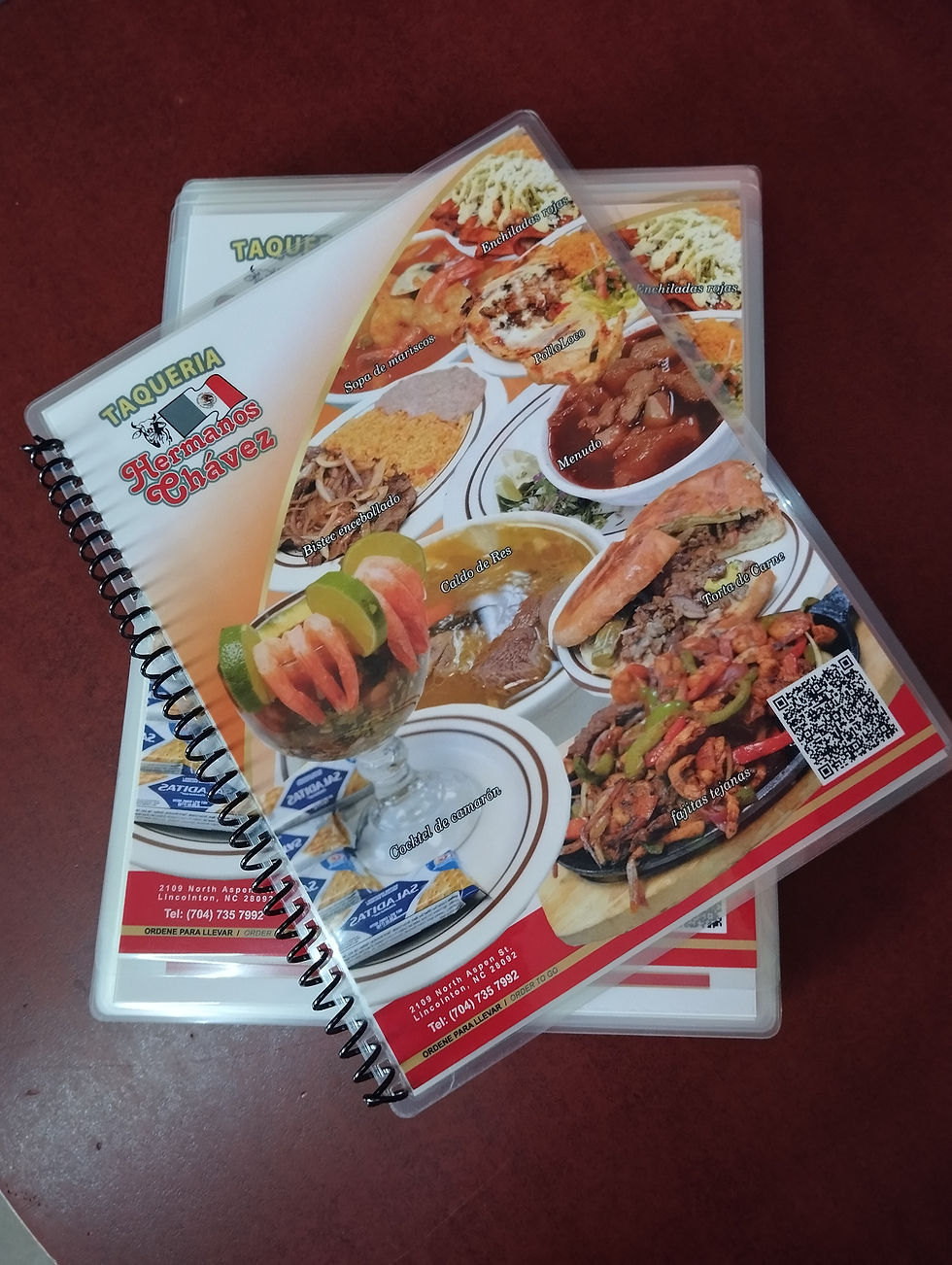 Menu en Ingles y español