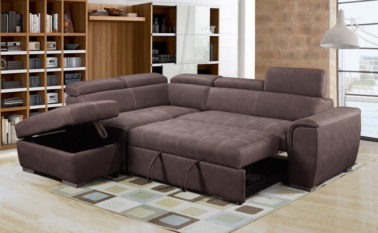 Nav corner sofabed mushroom (next day deliv, adjustable headrest, left or right)