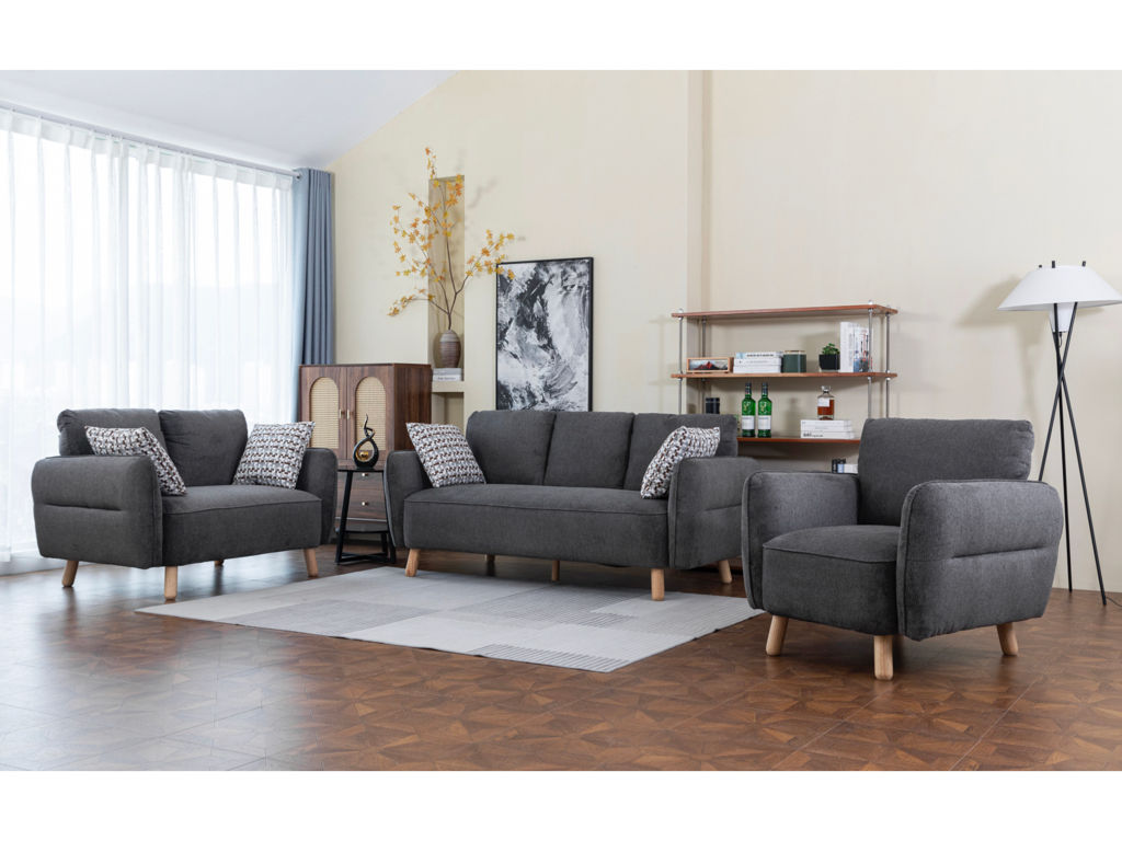 Georgina 3+2 static fixed sofa set scandi tall legs design