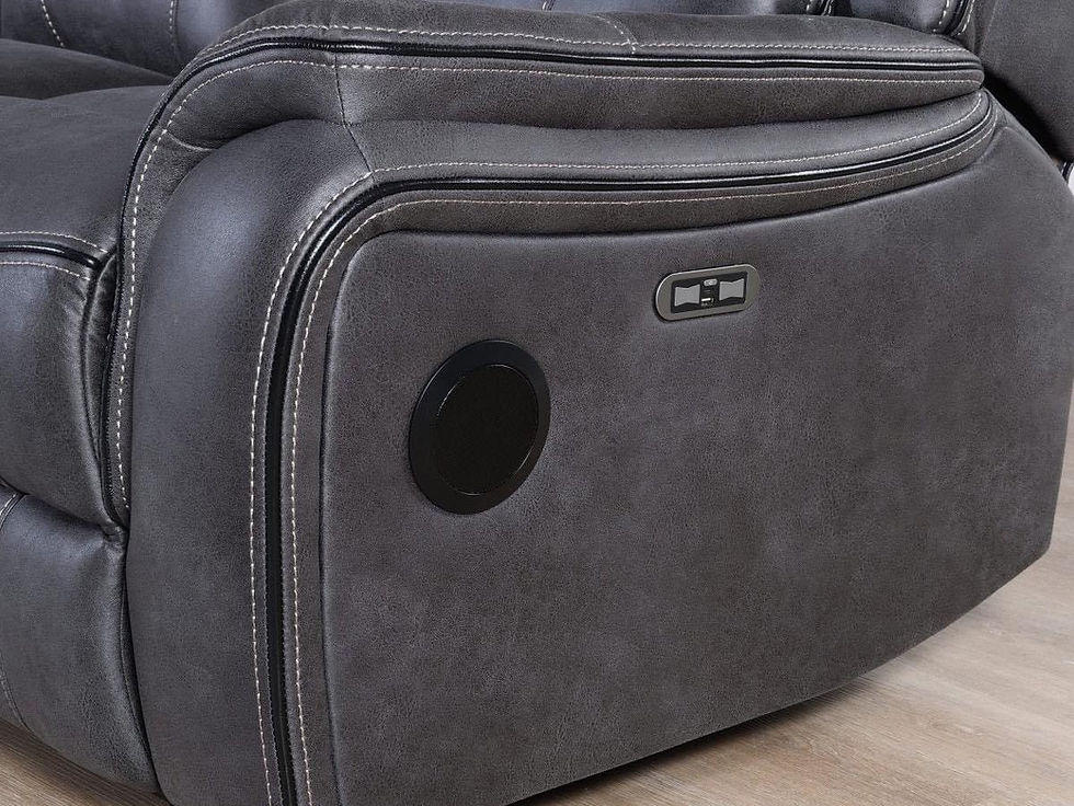 Thumbnail: Technology corner sofa (bluetooth music speakers, warming cupholder console +