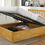 Thumbnail: Zoina double rubberwood oak storage bed 