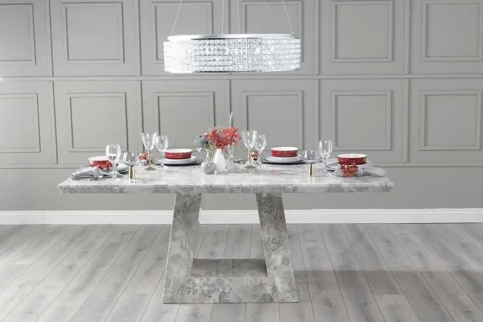 Thumbnail: Duke Barca Grey 1.6M/1.8M/2.0M Marble dining table