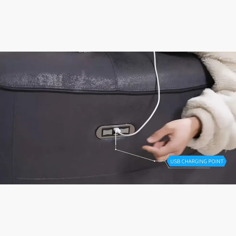 Thumbnail: Techno technology corner sofa with three power recliners Gilded leather look