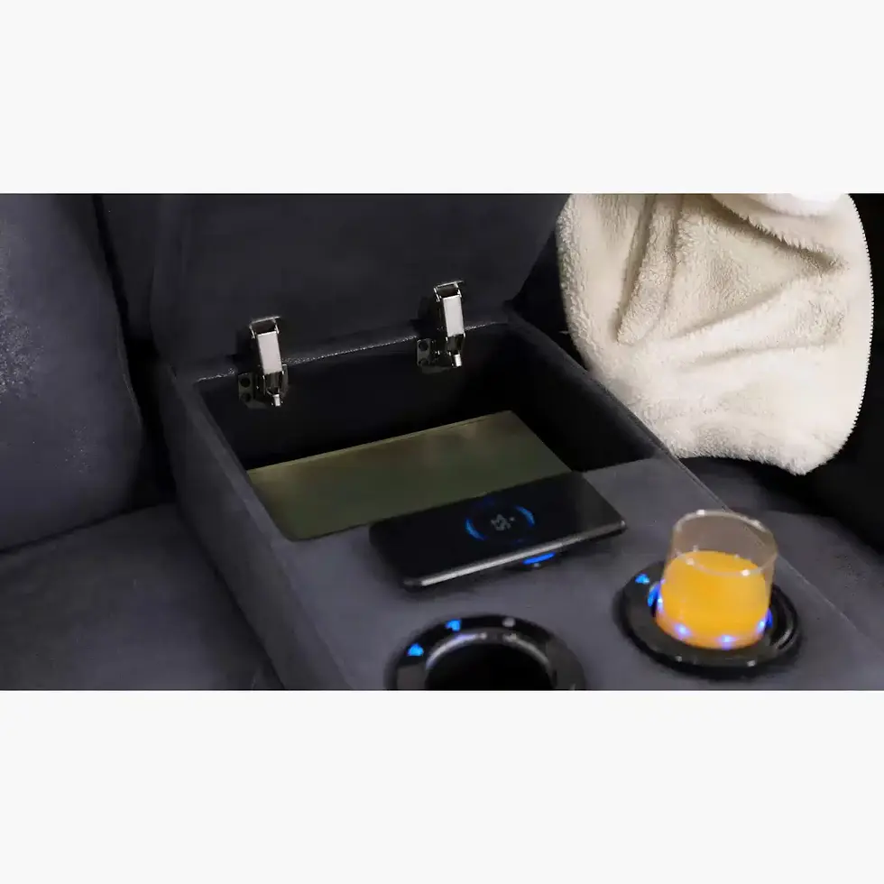 Thumbnail: Techno technology corner sofa with three power recliners Gilded leather look