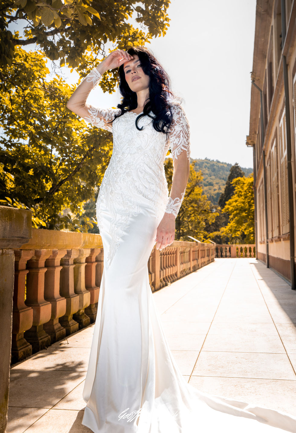 Photographe mariage luxe France portrait mariée élégante Geoffrey Munch fine art wedding