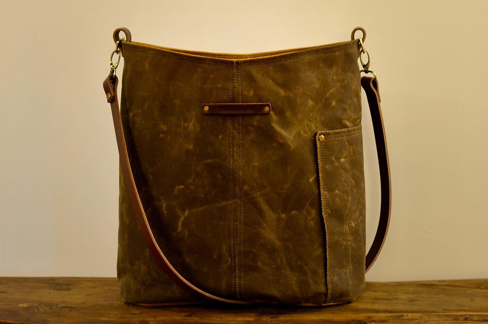 Thumbnail: Foraging  Field Bag Over the shoulder crossbody bag, shopper waxed canvas