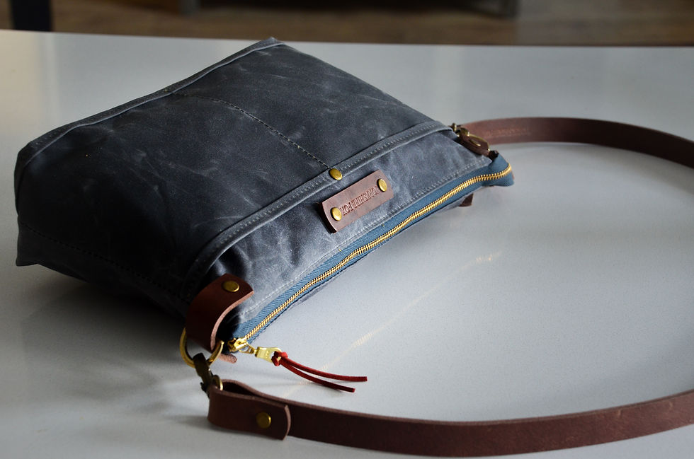 Thumbnail: The Rosa Waxed Grey Canvas Bag, Everyday Bag, Small Crossbody Bag, Ligh