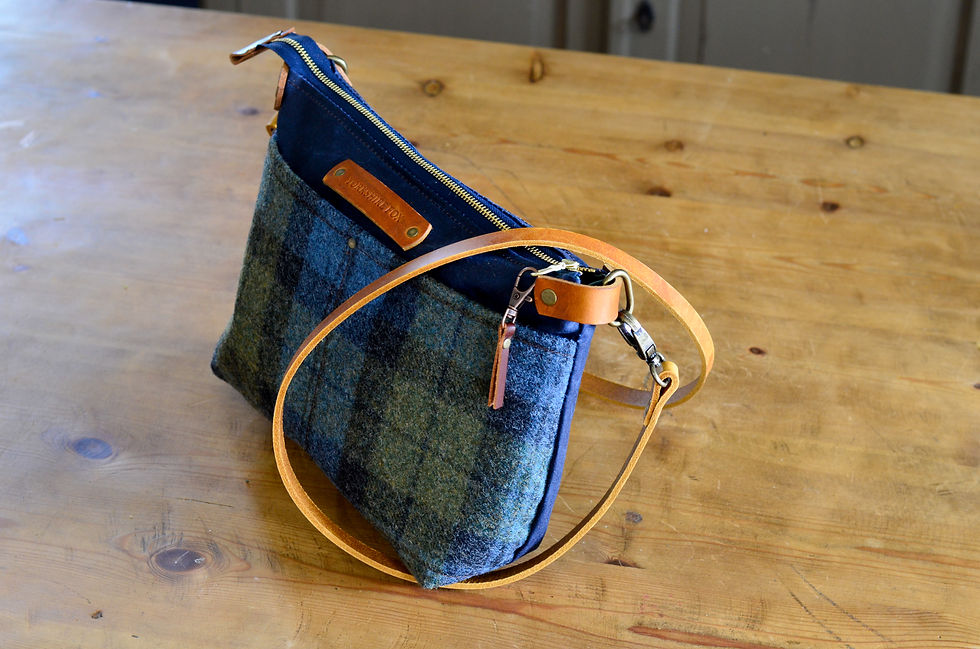 Thumbnail: The Alison Waxed and Tweed Everyday Bag (BLUE)