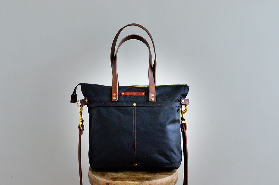 Thumbnail: Large BeVintage Look Waxed Bag, Canvas Bag, Shoulder Bag, Shopper, Handbag, Busi