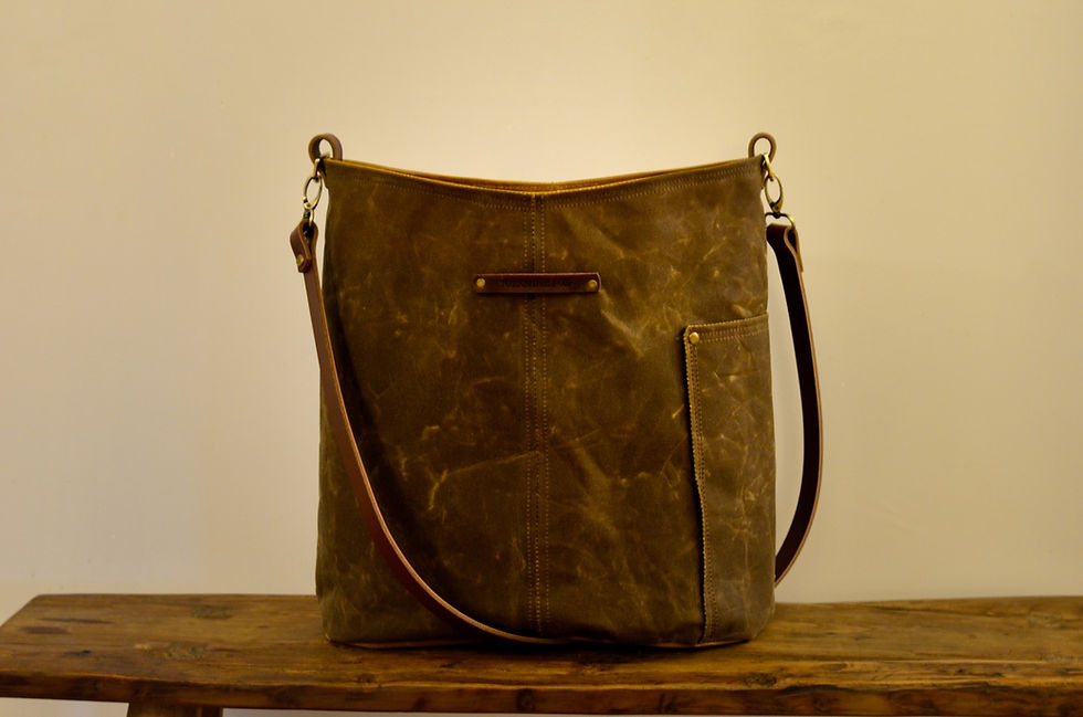 Thumbnail: Foraging  Field Bag Over the shoulder crossbody bag, shopper waxed canvas
