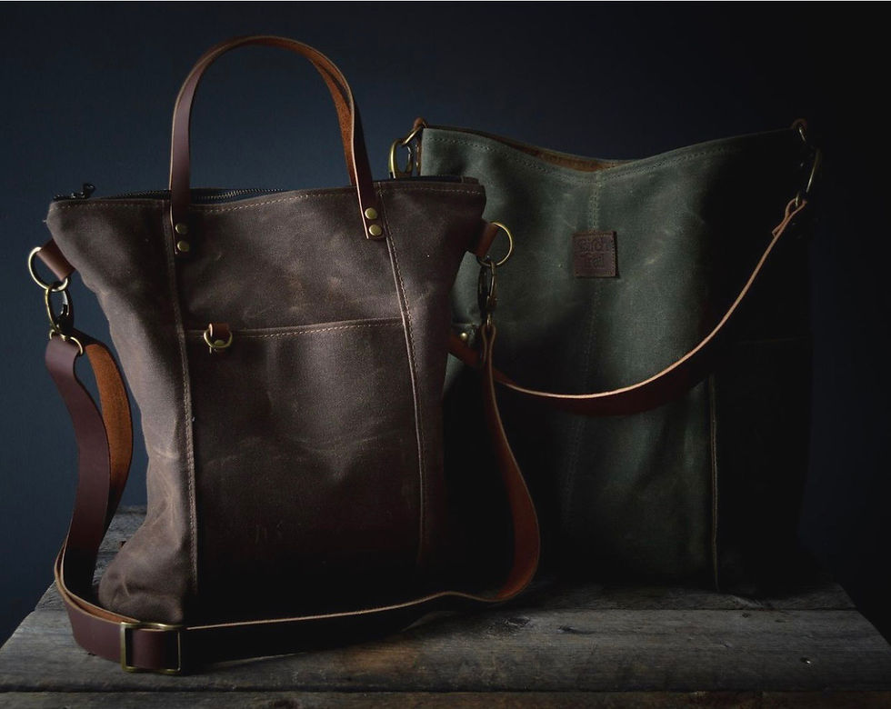 Thumbnail: Foraging  Field Bag Over the shoulder crossbody bag, shopper waxed canvas