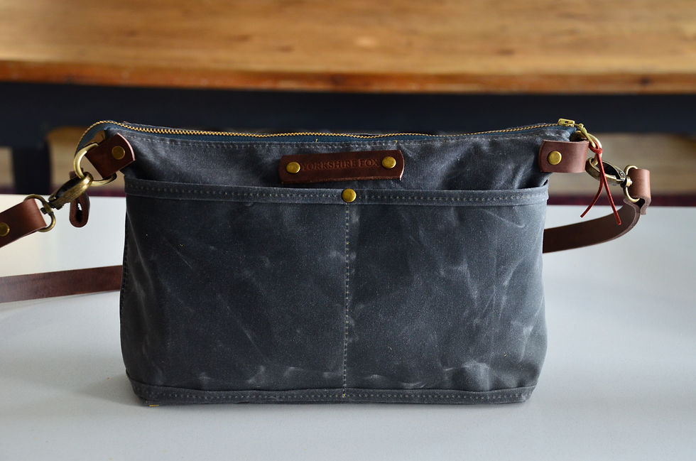 Thumbnail: The Rosa Waxed Grey Canvas Bag, Everyday Bag, Small Crossbody Bag, Ligh