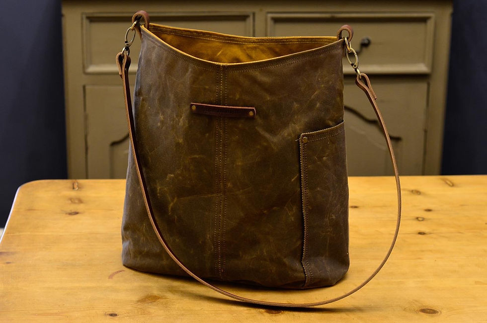 Thumbnail: Foraging  Field Bag Over the shoulder crossbody bag, shopper waxed canvas