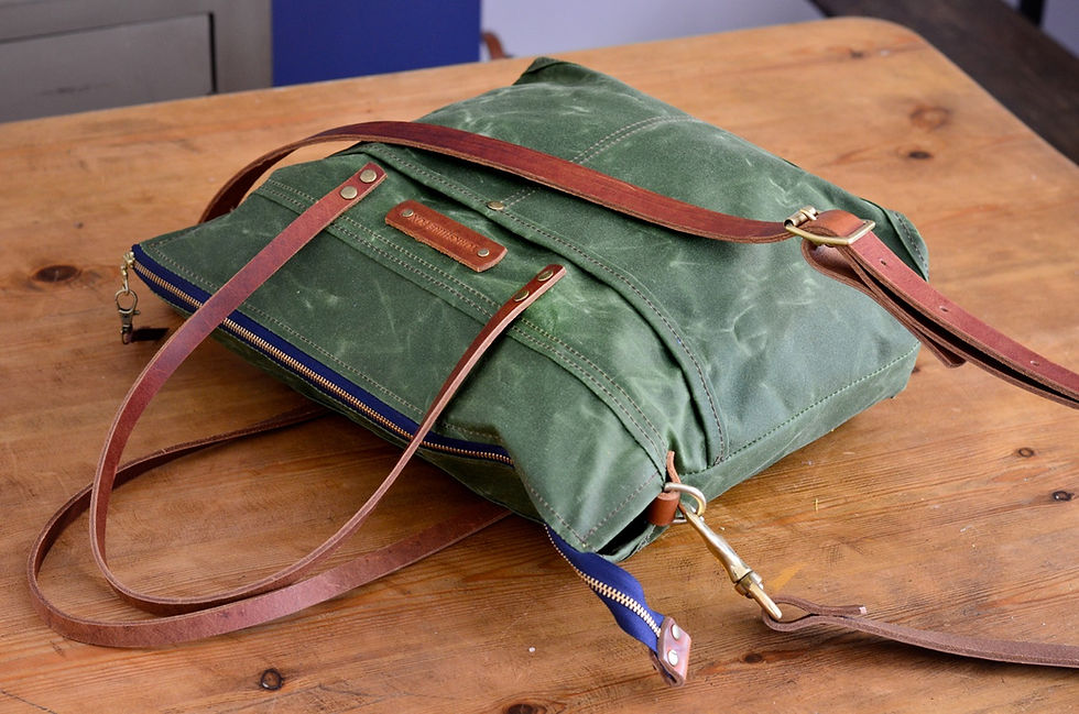Thumbnail:  Vintage Look Waxed Bag, Canvas Bag, Shoulder Bag, Shopper, Handbag, Busi