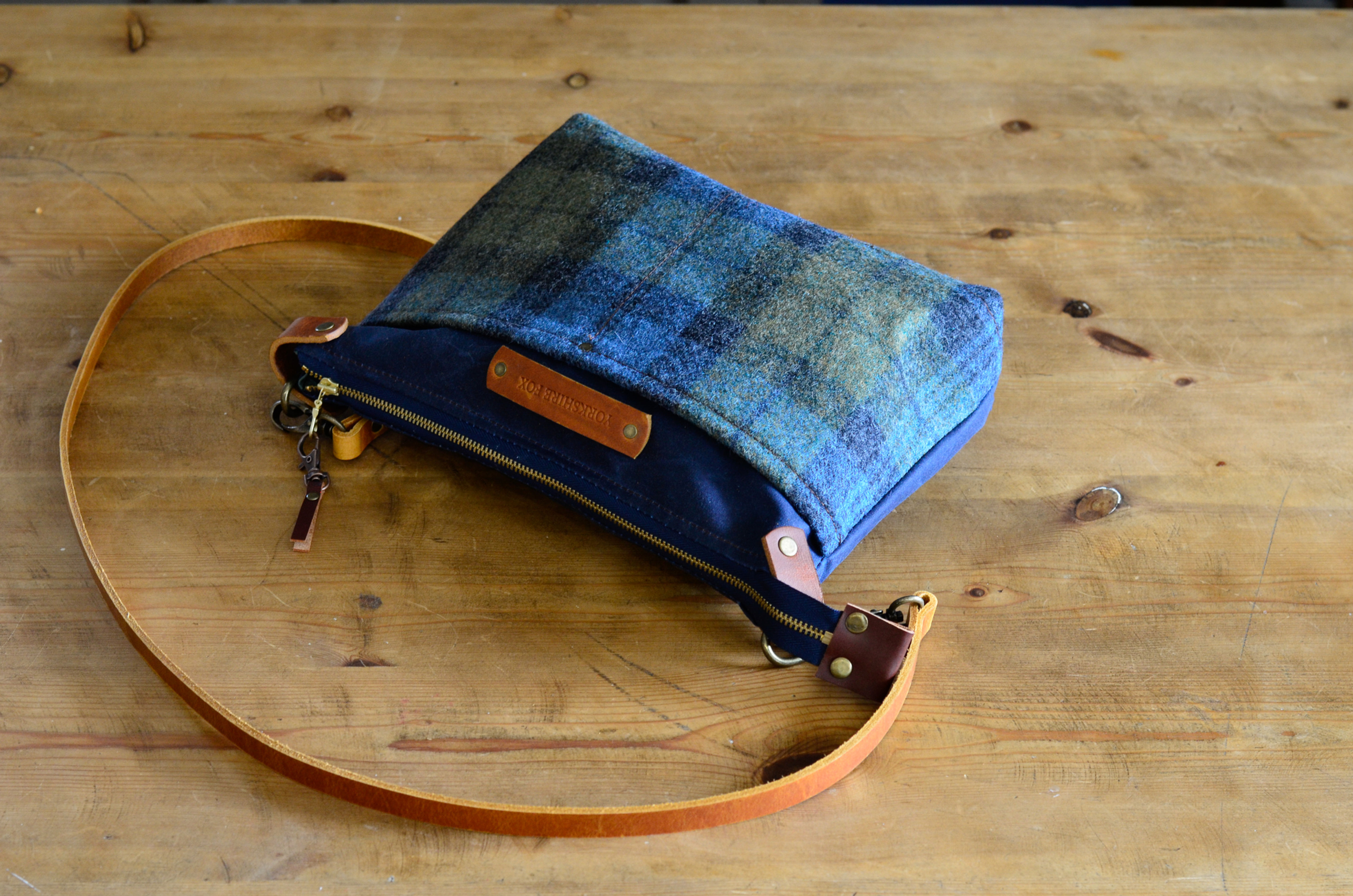 The Alison Waxed and Tweed Everyday Bag (BLUE)